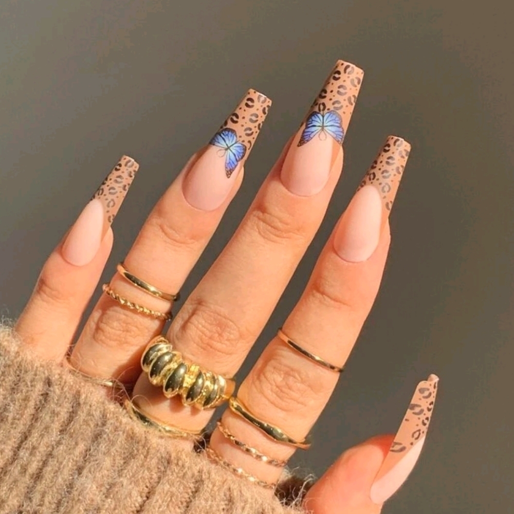 Leopard & Butterfly design pressons